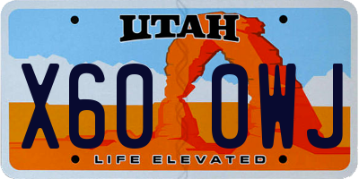 UT license plate X600WJ
