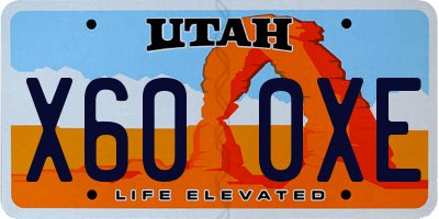 UT license plate X600XE