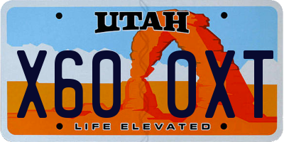 UT license plate X600XT