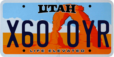 UT license plate X600YR