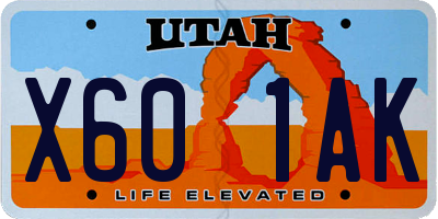 UT license plate X601AK