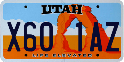UT license plate X601AZ