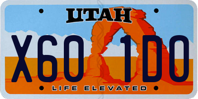 UT license plate X601DO