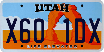 UT license plate X601DX
