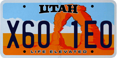 UT license plate X601EO