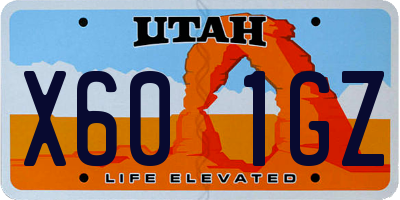 UT license plate X601GZ