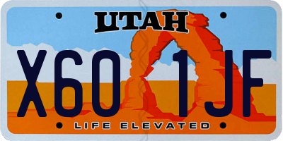 UT license plate X601JF