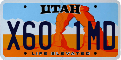 UT license plate X601MD