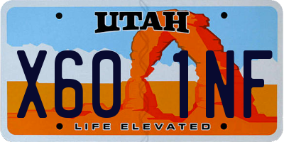 UT license plate X601NF