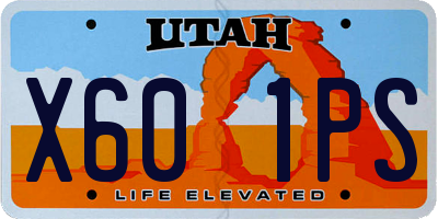 UT license plate X601PS