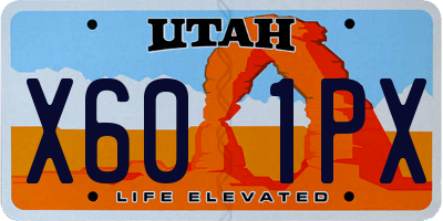 UT license plate X601PX