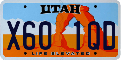 UT license plate X601QD