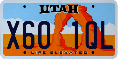 UT license plate X601QL