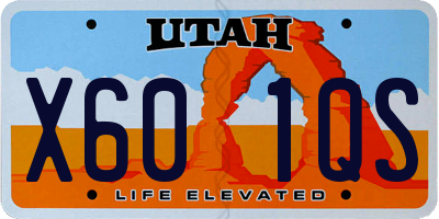 UT license plate X601QS