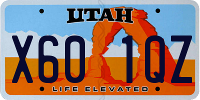 UT license plate X601QZ
