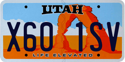UT license plate X601SV