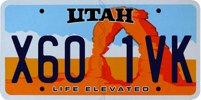 UT license plate X601VK