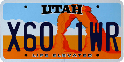 UT license plate X601WR