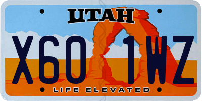 UT license plate X601WZ