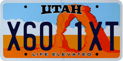 UT license plate X601XT