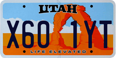 UT license plate X601YT