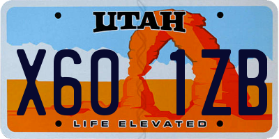 UT license plate X601ZB