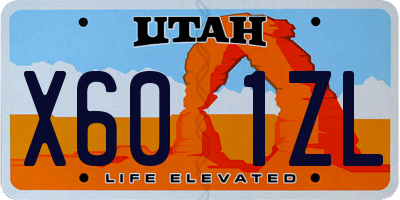 UT license plate X601ZL