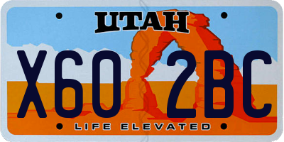 UT license plate X602BC