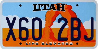 UT license plate X602BJ