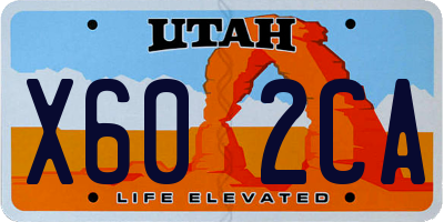 UT license plate X602CA