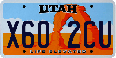 UT license plate X602CU