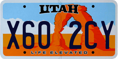 UT license plate X602CY