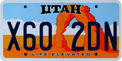 UT license plate X602DN
