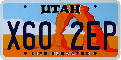 UT license plate X602EP