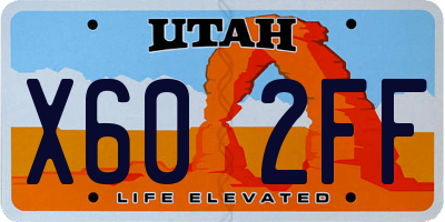 UT license plate X602FF