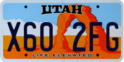 UT license plate X602FG