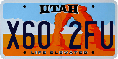 UT license plate X602FU