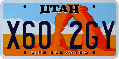 UT license plate X602GY