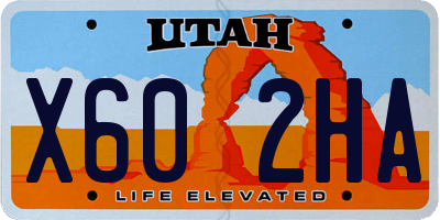 UT license plate X602HA