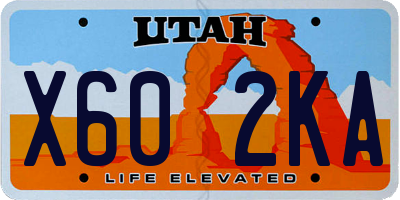 UT license plate X602KA