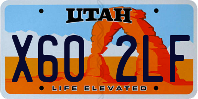 UT license plate X602LF