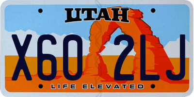 UT license plate X602LJ