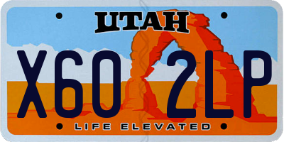 UT license plate X602LP