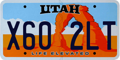 UT license plate X602LT