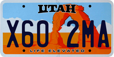 UT license plate X602MA