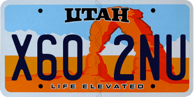 UT license plate X602NU