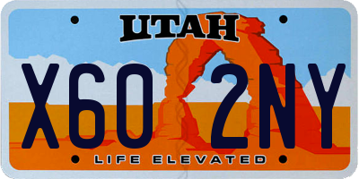 UT license plate X602NY