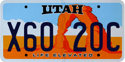UT license plate X602OC