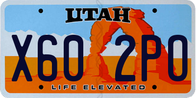 UT license plate X602PO
