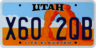 UT license plate X602QB